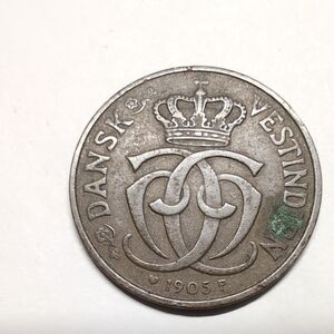Denmark Danish West Indies Dansk Vestindien 1905 P 1 Cent 5 Bit Coin